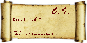Orgel Iván névjegykártya